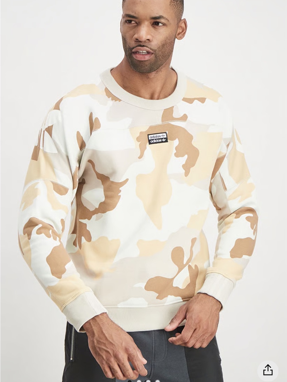 ADIDAS Brown and Tan Camouflage Sweatshirt